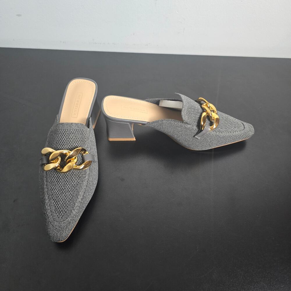 New Bella Mousse Casual Mule Sandals Slip On Block Heels Women's Size 7